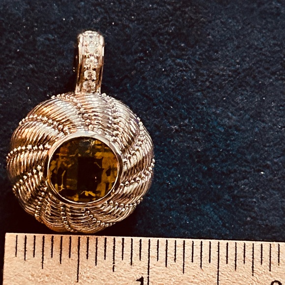 Judith Ripka Elegant Sterling Silver Cord Necklace with Yellow Gemstone - Picture 8 of 10